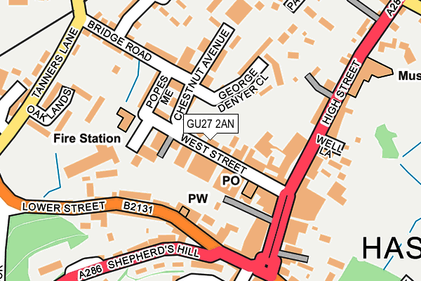 GU27 2AN map - OS OpenMap – Local (Ordnance Survey) GU27 2AN map - OS OpenMap – Local (Ordnance Survey)