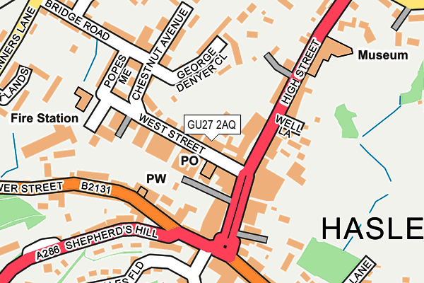 GU27 2AQ map - OS OpenMap – Local (Ordnance Survey) GU27 2AQ map - OS OpenMap – Local (Ordnance Survey)