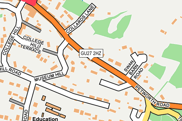 GU27 2HZ map - OS OpenMap – Local (Ordnance Survey) GU27 2HZ map - OS OpenMap – Local (Ordnance Survey)