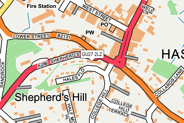GU27 2LZ map - OS OpenMap – Local (Ordnance Survey) GU27 2LZ map - OS OpenMap – Local (Ordnance Survey)