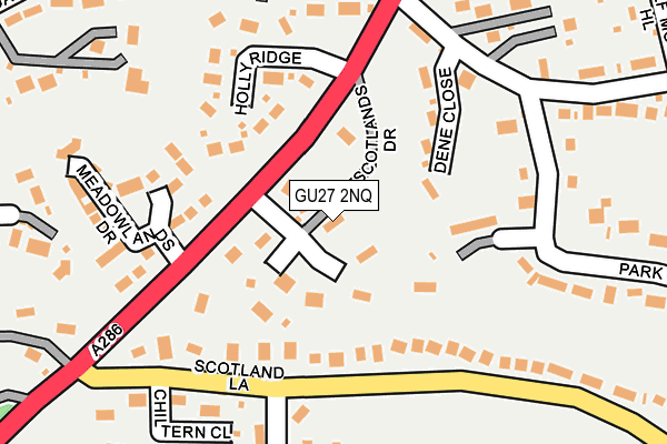 GU27 2NQ map - OS OpenMap – Local (Ordnance Survey) GU27 2NQ map - OS OpenMap – Local (Ordnance Survey)