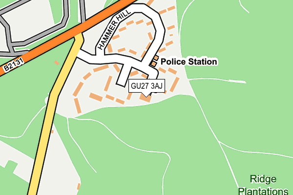GU27 3AJ map - OS OpenMap – Local (Ordnance Survey) GU27 3AJ map - OS OpenMap – Local (Ordnance Survey)
