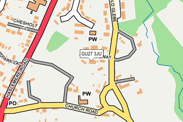 GU27 3JU map - OS OpenMap – Local (Ordnance Survey) GU27 3JU map - OS OpenMap – Local (Ordnance Survey)
