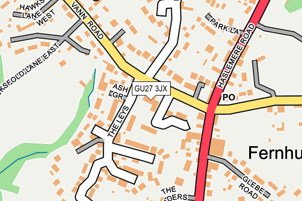 GU27 3JX map - OS OpenMap – Local (Ordnance Survey) GU27 3JX map - OS OpenMap – Local (Ordnance Survey)