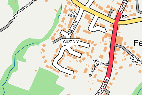 GU27 3JY map - OS OpenMap – Local (Ordnance Survey) GU27 3JY map - OS OpenMap – Local (Ordnance Survey)