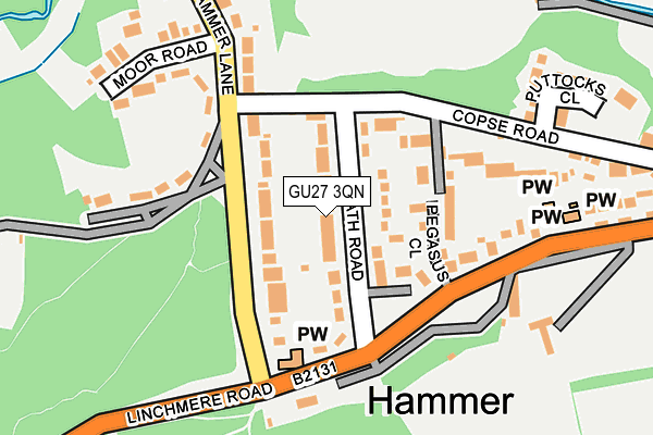 GU27 3QN map - OS OpenMap – Local (Ordnance Survey) GU27 3QN map - OS OpenMap – Local (Ordnance Survey)