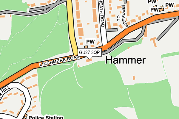 GU27 3QP map - OS OpenMap – Local (Ordnance Survey) GU27 3QP map - OS OpenMap – Local (Ordnance Survey)