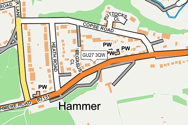 GU27 3QW map - OS OpenMap – Local (Ordnance Survey) GU27 3QW map - OS OpenMap – Local (Ordnance Survey)
