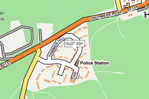 GU27 3QY map - OS OpenMap – Local (Ordnance Survey) GU27 3QY map - OS OpenMap – Local (Ordnance Survey)