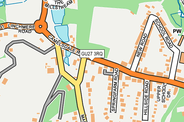 GU27 3RQ map - OS OpenMap – Local (Ordnance Survey) GU27 3RQ map - OS OpenMap – Local (Ordnance Survey)