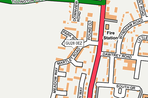 GU28 0EZ map - OS OpenMap – Local (Ordnance Survey) GU28 0EZ map - OS OpenMap – Local (Ordnance Survey)