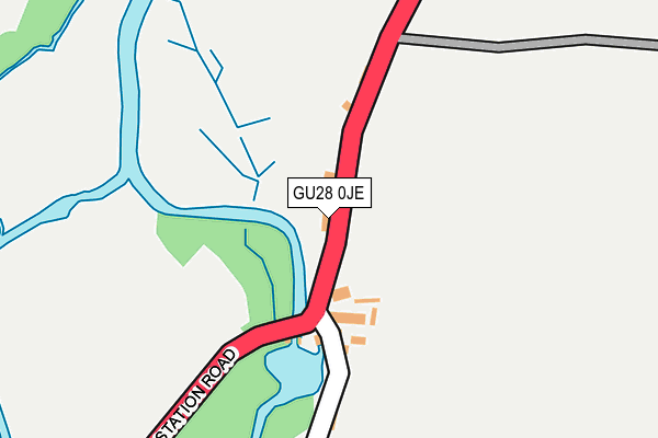 GU28 0JE map - OS OpenMap – Local (Ordnance Survey) GU28 0JE map - OS OpenMap – Local (Ordnance Survey)