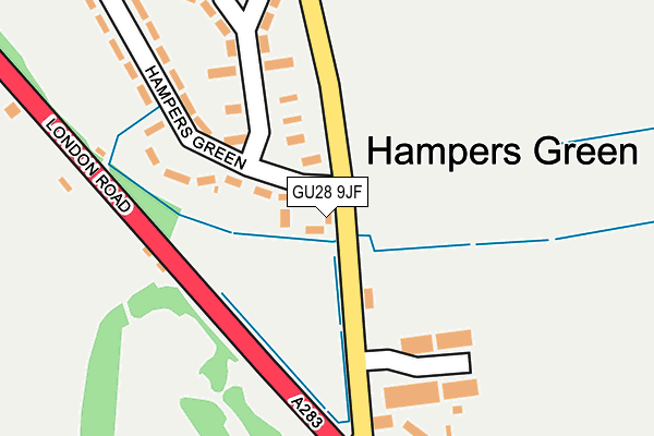 GU28 9JF map - OS OpenMap – Local (Ordnance Survey) GU28 9JF map - OS OpenMap – Local (Ordnance Survey)