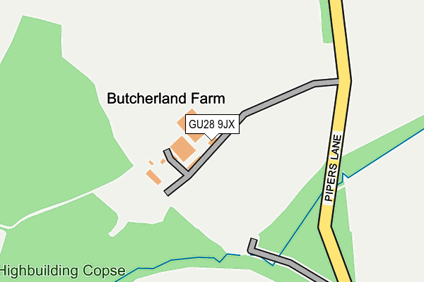 GU28 9JX map - OS OpenMap – Local (Ordnance Survey) GU28 9JX map - OS OpenMap – Local (Ordnance Survey)