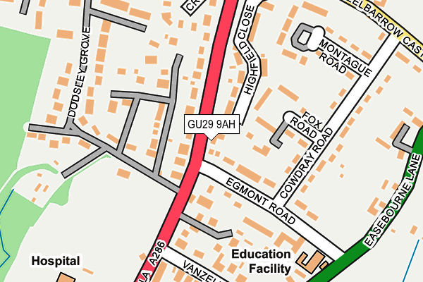 GU29 9AH map - OS OpenMap – Local (Ordnance Survey) GU29 9AH map - OS OpenMap – Local (Ordnance Survey)