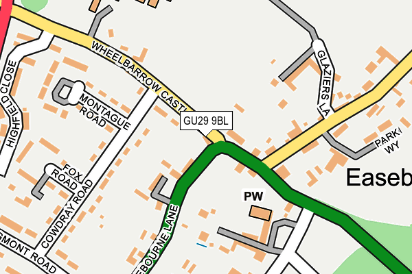 GU29 9BL map - OS OpenMap – Local (Ordnance Survey) GU29 9BL map - OS OpenMap – Local (Ordnance Survey)