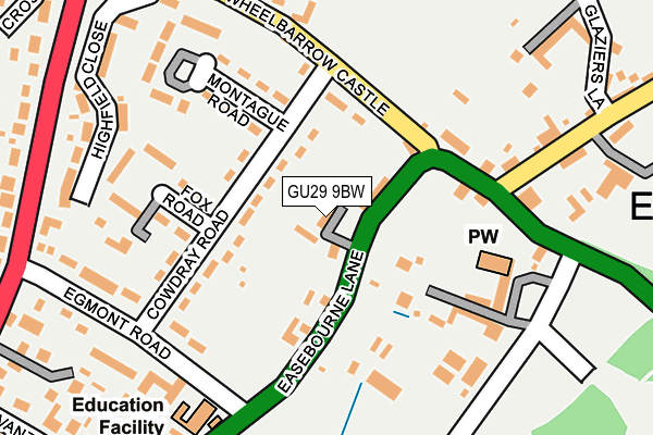 GU29 9BW map - OS OpenMap – Local (Ordnance Survey) GU29 9BW map - OS OpenMap – Local (Ordnance Survey)