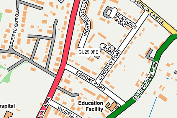 GU29 9FE map - OS OpenMap – Local (Ordnance Survey) GU29 9FE map - OS OpenMap – Local (Ordnance Survey)