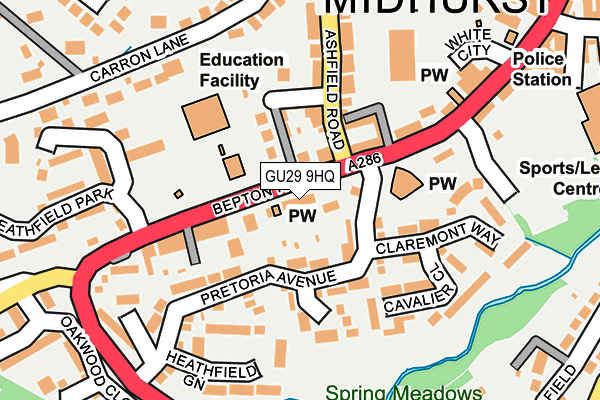 GU29 9HQ map - OS OpenMap – Local (Ordnance Survey) GU29 9HQ map - OS OpenMap – Local (Ordnance Survey)