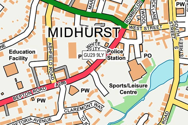 GU29 9LY map - OS OpenMap – Local (Ordnance Survey) GU29 9LY map - OS OpenMap – Local (Ordnance Survey)