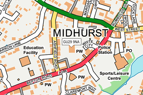 GU29 9NA map - OS OpenMap – Local (Ordnance Survey) GU29 9NA map - OS OpenMap – Local (Ordnance Survey)