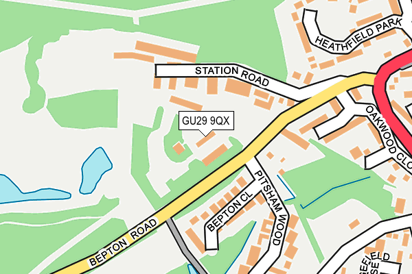 GU29 9QX map - OS OpenMap – Local (Ordnance Survey) GU29 9QX map - OS OpenMap – Local (Ordnance Survey)