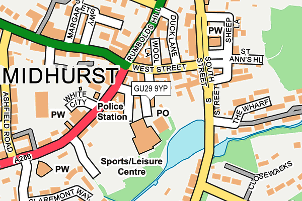 GU29 9YP map - OS OpenMap – Local (Ordnance Survey) GU29 9YP map - OS OpenMap – Local (Ordnance Survey)