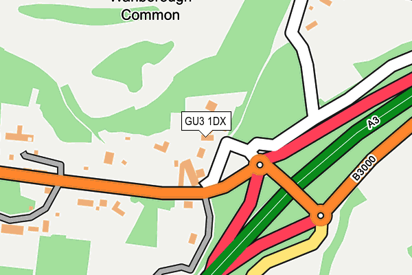 GU3 1DX map - OS OpenMap – Local (Ordnance Survey) GU3 1DX map - OS OpenMap – Local (Ordnance Survey)