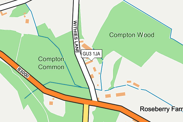 GU3 1JA map - OS OpenMap – Local (Ordnance Survey) GU3 1JA map - OS OpenMap – Local (Ordnance Survey)