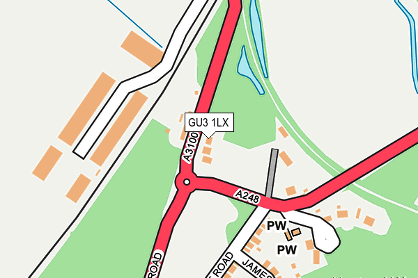 GU3 1LX map - OS OpenMap – Local (Ordnance Survey)