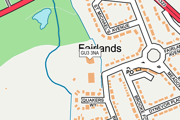 GU3 3NA map - OS OpenMap – Local (Ordnance Survey) GU3 3NA map - OS OpenMap – Local (Ordnance Survey)