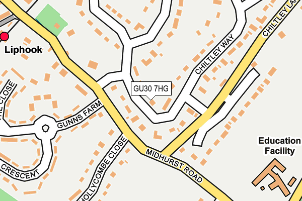 GU30 7HG map - OS OpenMap – Local (Ordnance Survey) GU30 7HG map - OS OpenMap – Local (Ordnance Survey)