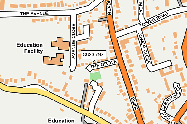 GU30 7NX map - OS OpenMap – Local (Ordnance Survey) GU30 7NX map - OS OpenMap – Local (Ordnance Survey)