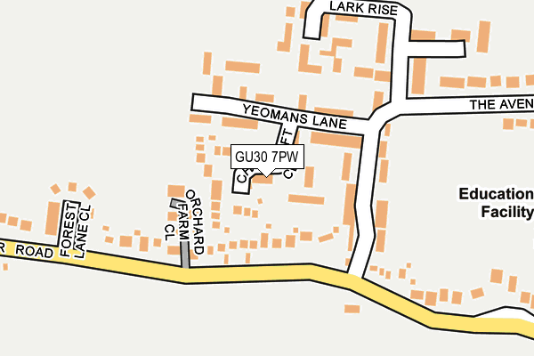 GU30 7PW map - OS OpenMap – Local (Ordnance Survey) GU30 7PW map - OS OpenMap – Local (Ordnance Survey)