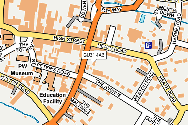 GU31 4AB map - OS OpenMap – Local (Ordnance Survey) GU31 4AB map - OS OpenMap – Local (Ordnance Survey)