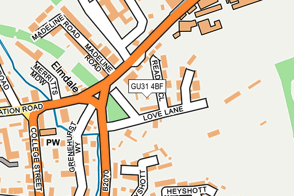 GU31 4BF map - OS OpenMap – Local (Ordnance Survey) GU31 4BF map - OS OpenMap – Local (Ordnance Survey)