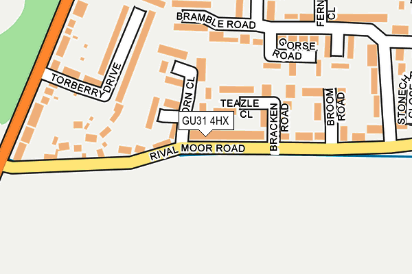 GU31 4HX map - OS OpenMap – Local (Ordnance Survey) GU31 4HX map - OS OpenMap – Local (Ordnance Survey)