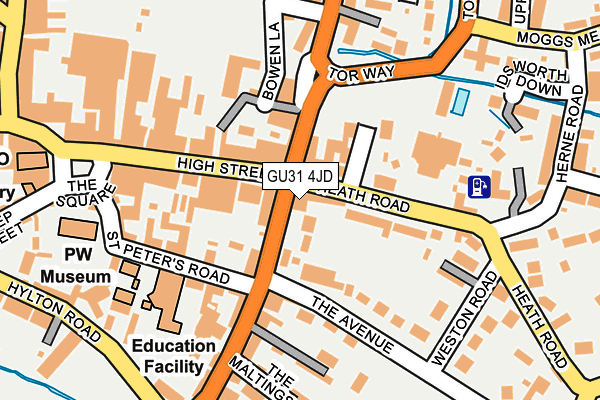 GU31 4JD map - OS OpenMap – Local (Ordnance Survey) GU31 4JD map - OS OpenMap – Local (Ordnance Survey)