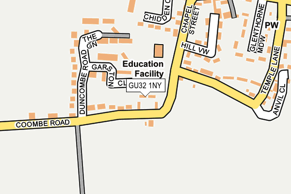 GU32 1NY map - OS OpenMap – Local (Ordnance Survey) GU32 1NY map - OS OpenMap – Local (Ordnance Survey)