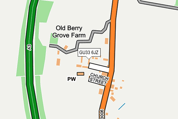 GU33 6JZ map - OS OpenMap – Local (Ordnance Survey)