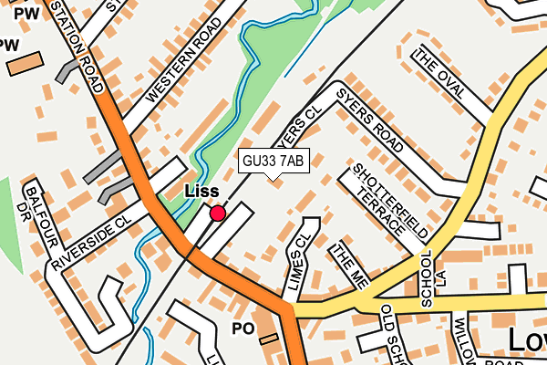 GU33 7AB map - OS OpenMap – Local (Ordnance Survey) GU33 7AB map - OS OpenMap – Local (Ordnance Survey)