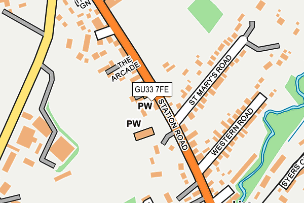 GU33 7FE map - OS OpenMap – Local (Ordnance Survey) GU33 7FE map - OS OpenMap – Local (Ordnance Survey)