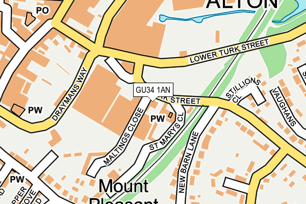 GU34 1AN map - OS OpenMap – Local (Ordnance Survey)