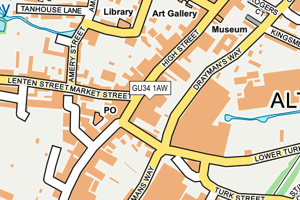 GU34 1AW map - OS OpenMap – Local (Ordnance Survey) GU34 1AW map - OS OpenMap – Local (Ordnance Survey)