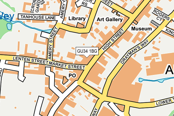 GU34 1BG map - OS OpenMap – Local (Ordnance Survey) GU34 1BG map - OS OpenMap – Local (Ordnance Survey)