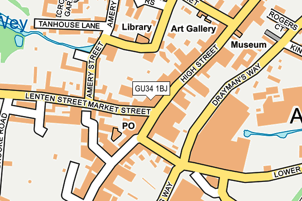 GU34 1BJ map - OS OpenMap – Local (Ordnance Survey) GU34 1BJ map - OS OpenMap – Local (Ordnance Survey)