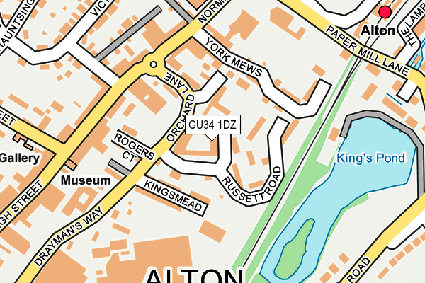 GU34 1DZ map - OS OpenMap – Local (Ordnance Survey) GU34 1DZ map - OS OpenMap – Local (Ordnance Survey)