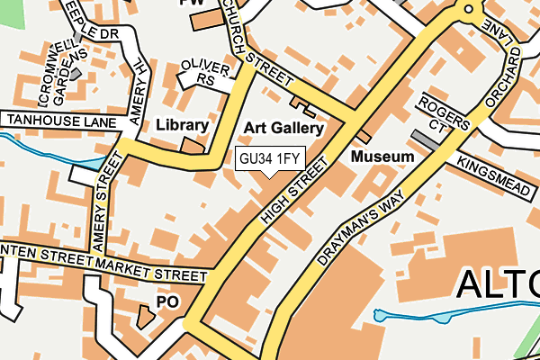 GU34 1FY map - OS OpenMap – Local (Ordnance Survey) GU34 1FY map - OS OpenMap – Local (Ordnance Survey)