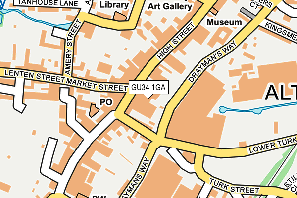 GU34 1GA map - OS OpenMap – Local (Ordnance Survey) GU34 1GA map - OS OpenMap – Local (Ordnance Survey)