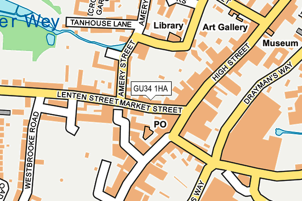 GU34 1HA map - OS OpenMap – Local (Ordnance Survey)